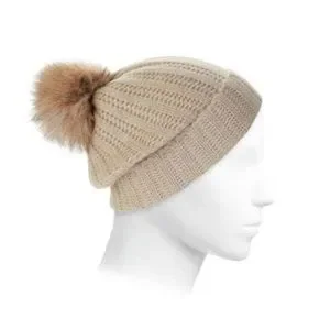 Amicale Cashmere and Fox Fur Beanie Amicale Cashmere | Accessories | New Amicale Fox Fur Pompom  main image 4